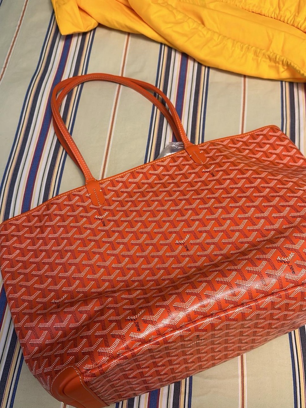 Goyard Orange Signature Chevron Tote